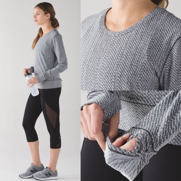 Lululemon Rush Hour Long Sleeve Running Pullover Top Size 2 Grey Running Shirt - Picture 2 of 12
